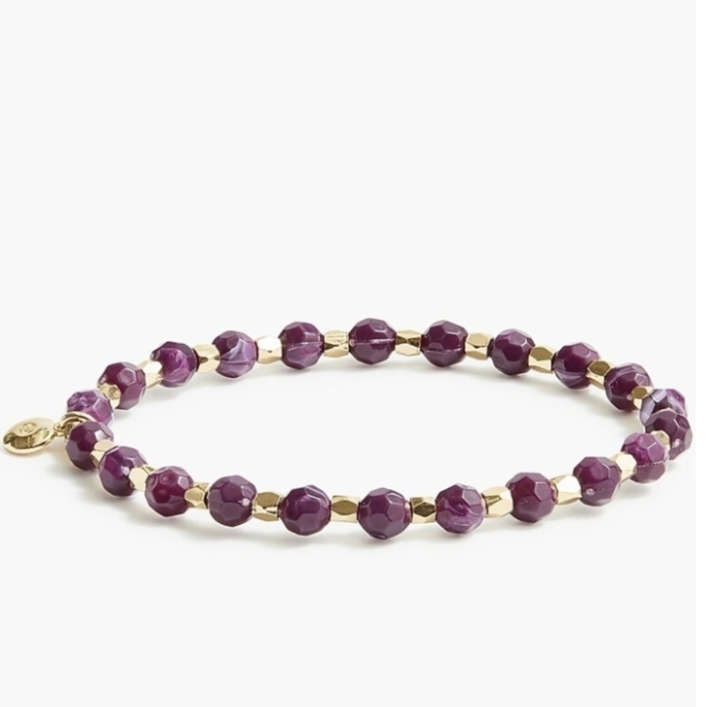 J Crew Beaded bracelet Dark Berry